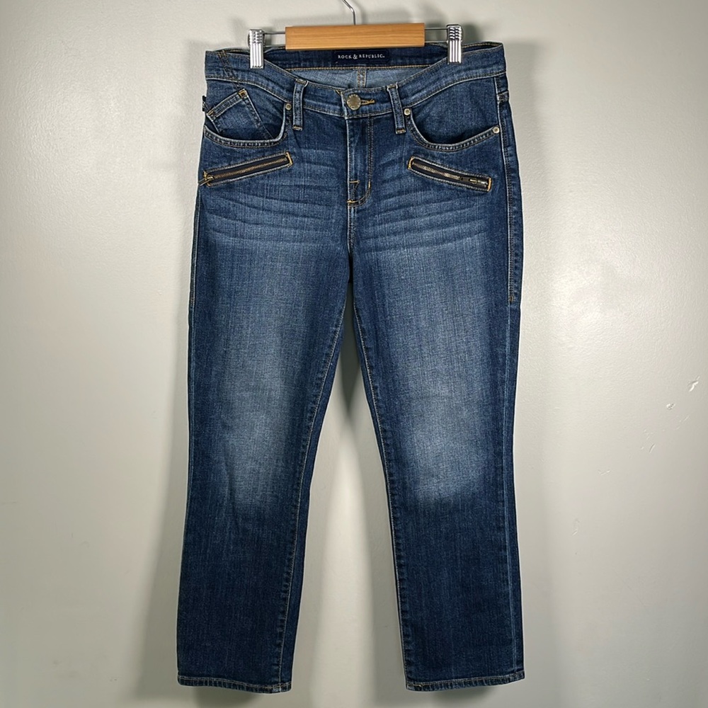 Rock & Republic Dark Wash Kendall Jeans Size 8.